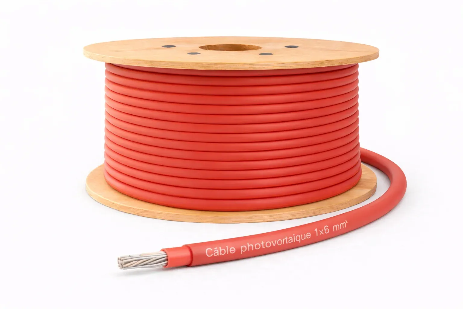 Câble photovoltaïque 1×6 mm² – rouge – au mètre (touret)