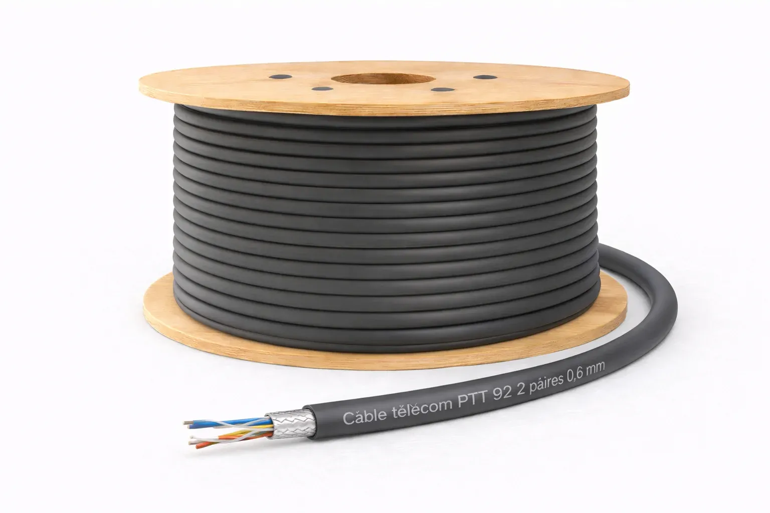 Câble télécom PTT 92 2 paires 0,6 mm – au mètre (touret)