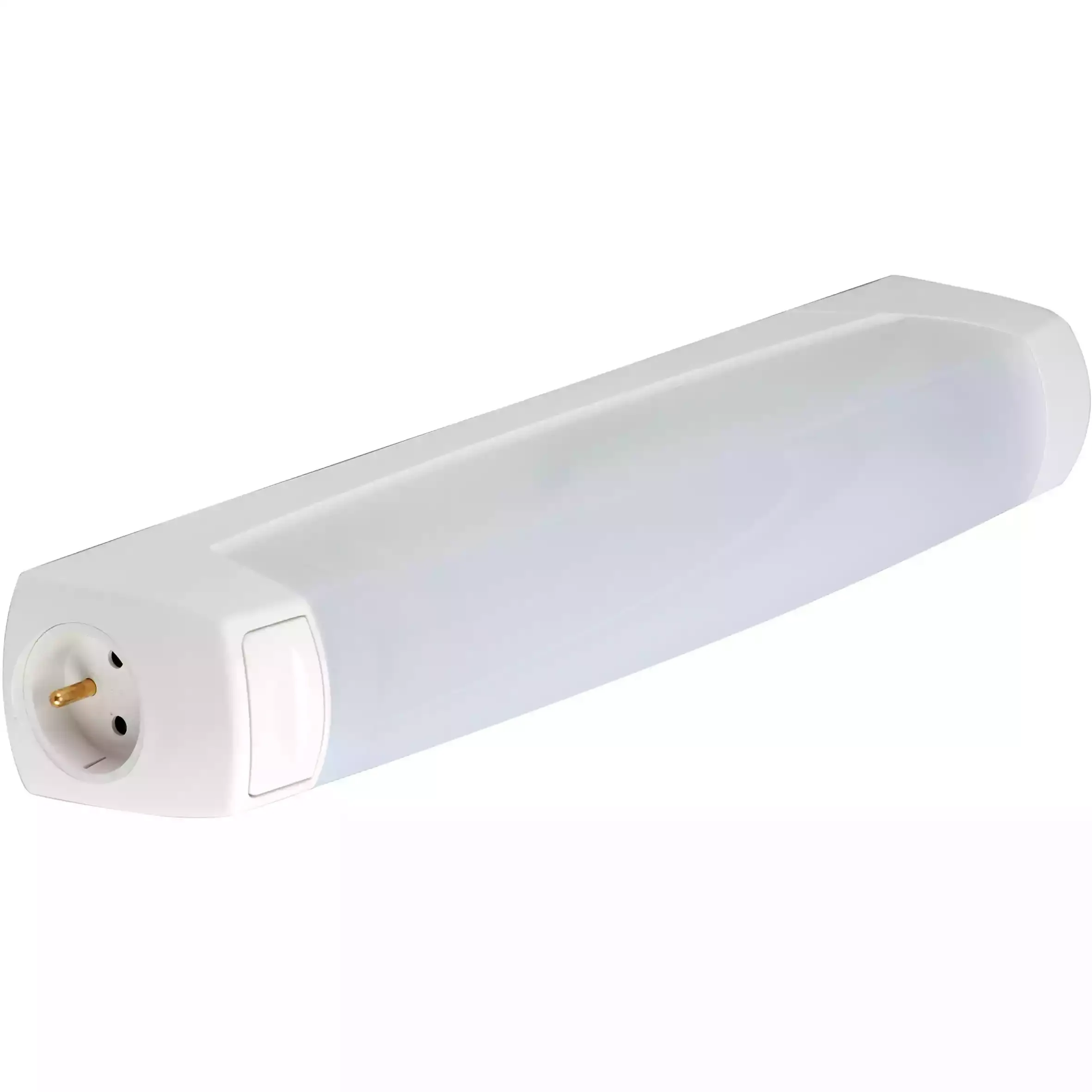 Applique réglette LINO avec interrupteur + prise 2P+T IP24 IK07 (sans lampe)