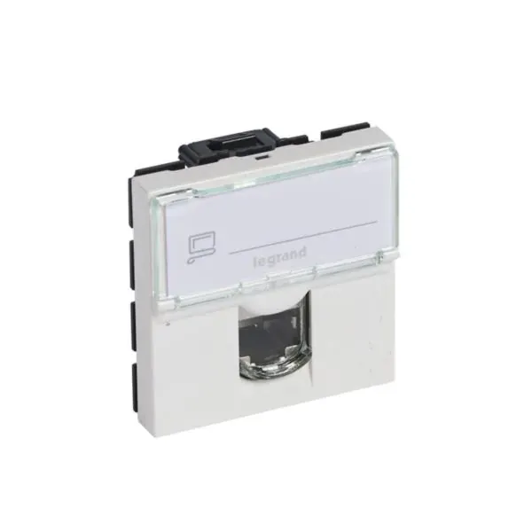 Prise RJ45 Cat6A STP blindage métal — 2 modules (Mosaic) — blanc