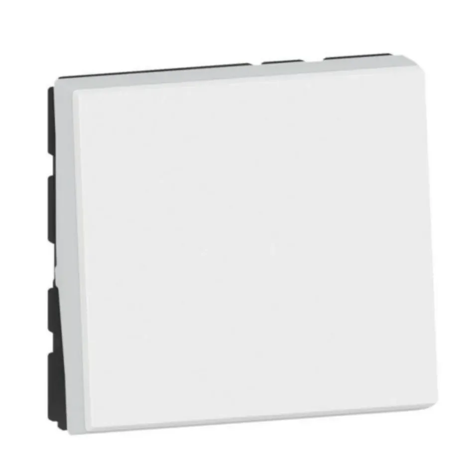 Bouton poussoir / poussoir inverseur Easy‑LED — 2 modules (Mosaic) — blanc