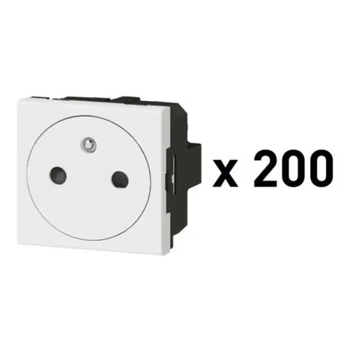 Prise 2P+T surface — 2 modules (Mosaic) — blanc
