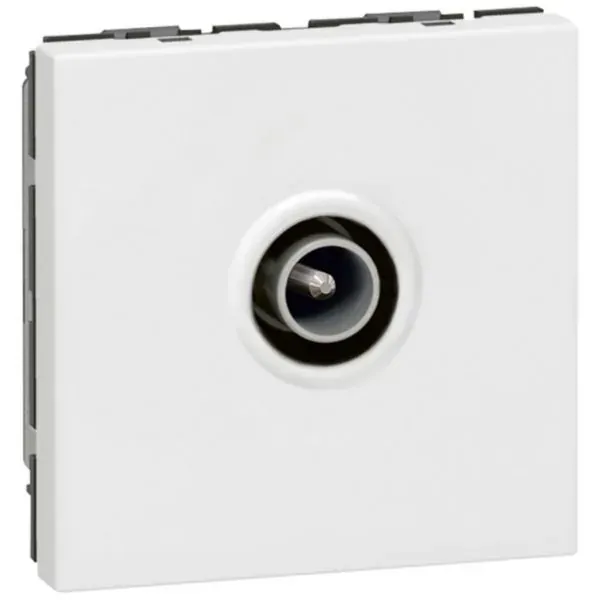 Prise TV Ø9,52 mm mâle — 2 modules (Mosaic) — blanc