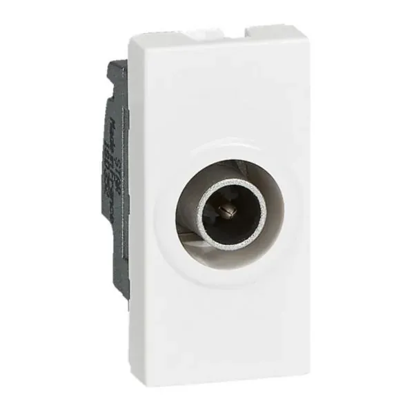 Prise TV Ø9,52 mm mâle — 1 module (Mosaic) — blanc