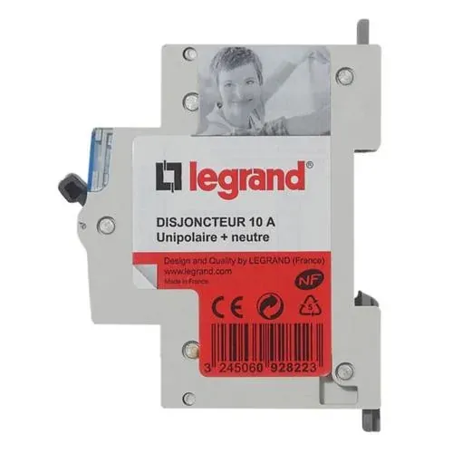 Disjoncteur modulaire 1 module P+N 10 A — PC3000 —