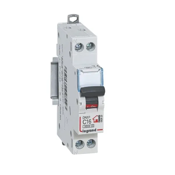 Disjoncteur modulaire 1P+N 16 A 3 kA — bornes à vis