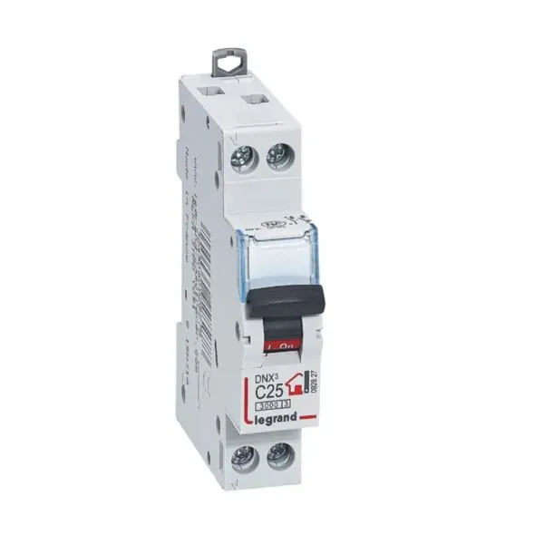 Disjoncteur modulaire 1P+N 25 A 3 kA — bornes à vis