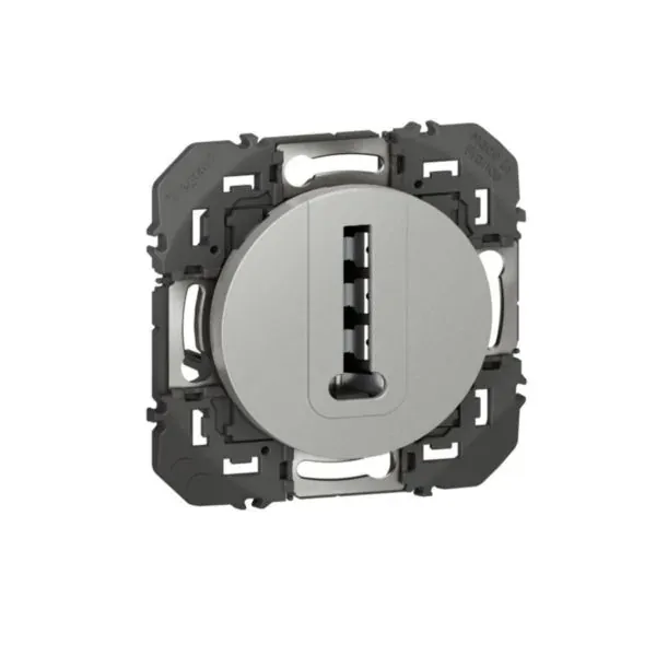 Prise téléphonique en T (finition alu, gamme Dooxie)