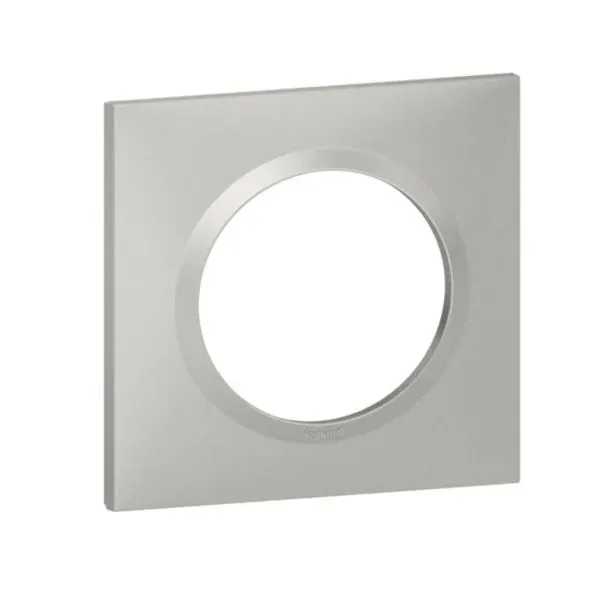 Plaque carrée 1 poste (finition alu, gamme Dooxie)