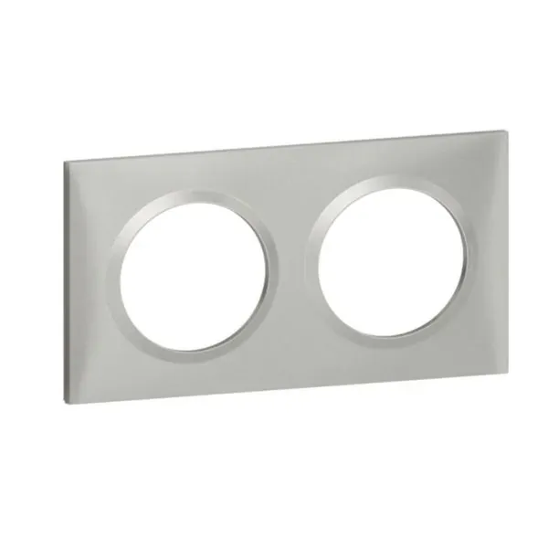 Plaque carrée 2 postes (finition alu, gamme Dooxie)