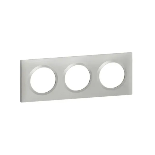 Plaque carrée 3 postes (finition alu, gamme Dooxie)