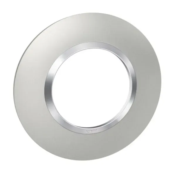 Plaque ronde 1 poste (effet aluminium, gamme Dooxie)