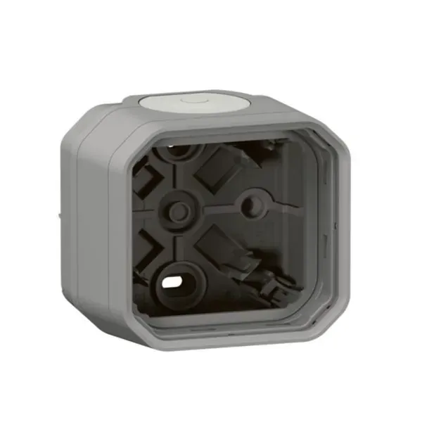 Boîtier saillie étanche 1 poste IP55 gris (gamme Plexo)