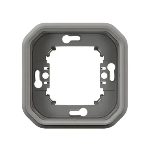 Support de plaque encastré 1 poste IP55 gris (gamme Plexo)