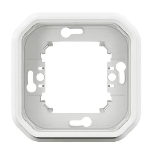 Support de plaque encastré 1 poste IP55 blanc (gamme Plexo)