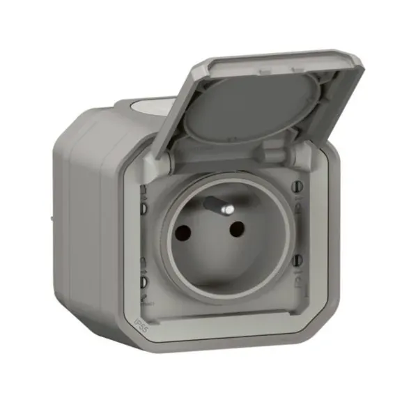 Prise 2P+T 16 A IP55 IK08 (gamme Plexo)