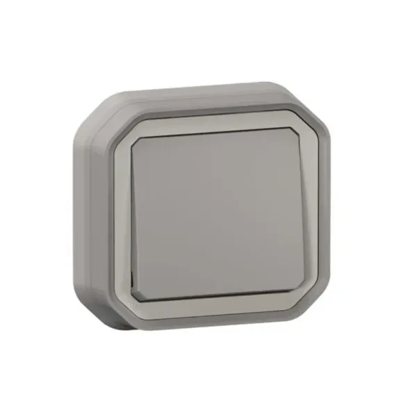 Interrupteur va‑et‑vient encastré IP55 IK08 (gamme Plexo)