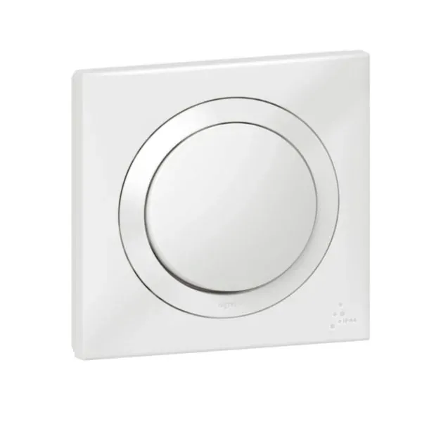 Interrupteur va-et-vient IP44 10 AX 250 V~ avec plaque (gamme Dooxie)