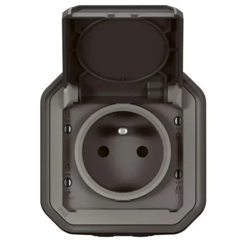 Prise 2P+T 16 A IP55 IK08 (gamme Plexo)