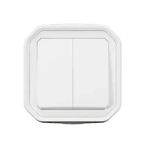 Double interrupteur va‑et‑vient IP55 IK08 (gamme Plexo)