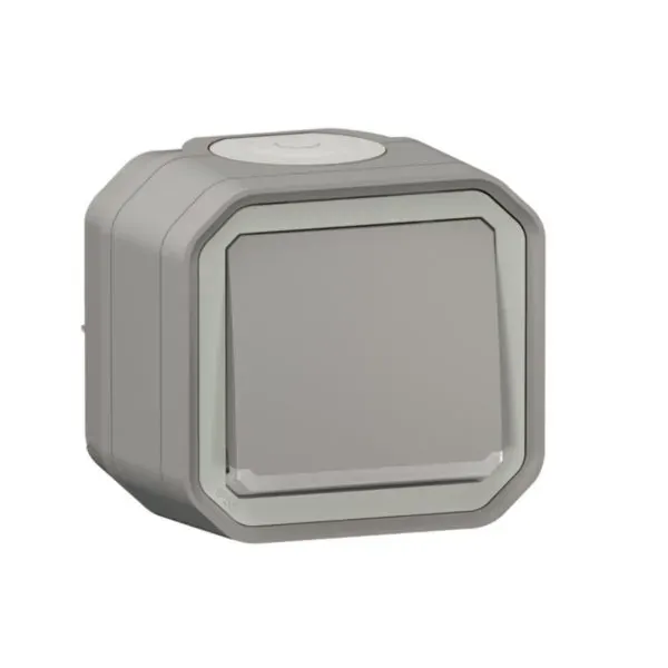 Poussoir NO lumineux IP55 IK08 (gamme Plexo)