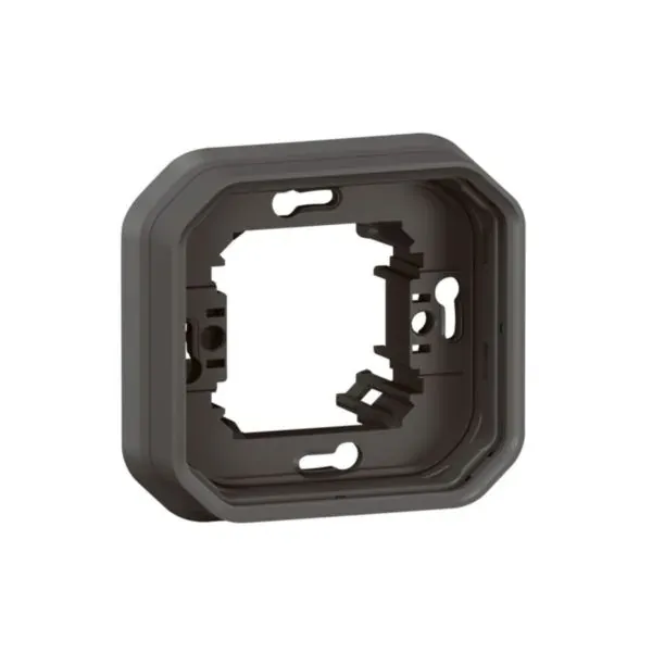 Support de plaque encastré 1 poste IP55 anthracite (gamme Plexo)