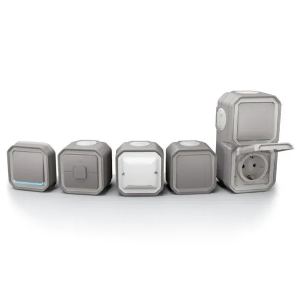 Double interrupteur va‑et‑vient IP55 (gamme Plexo)