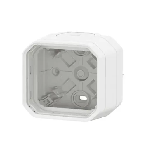 Boîtier saillie étanche 1 poste IP55 blanc (gamme Plexo)