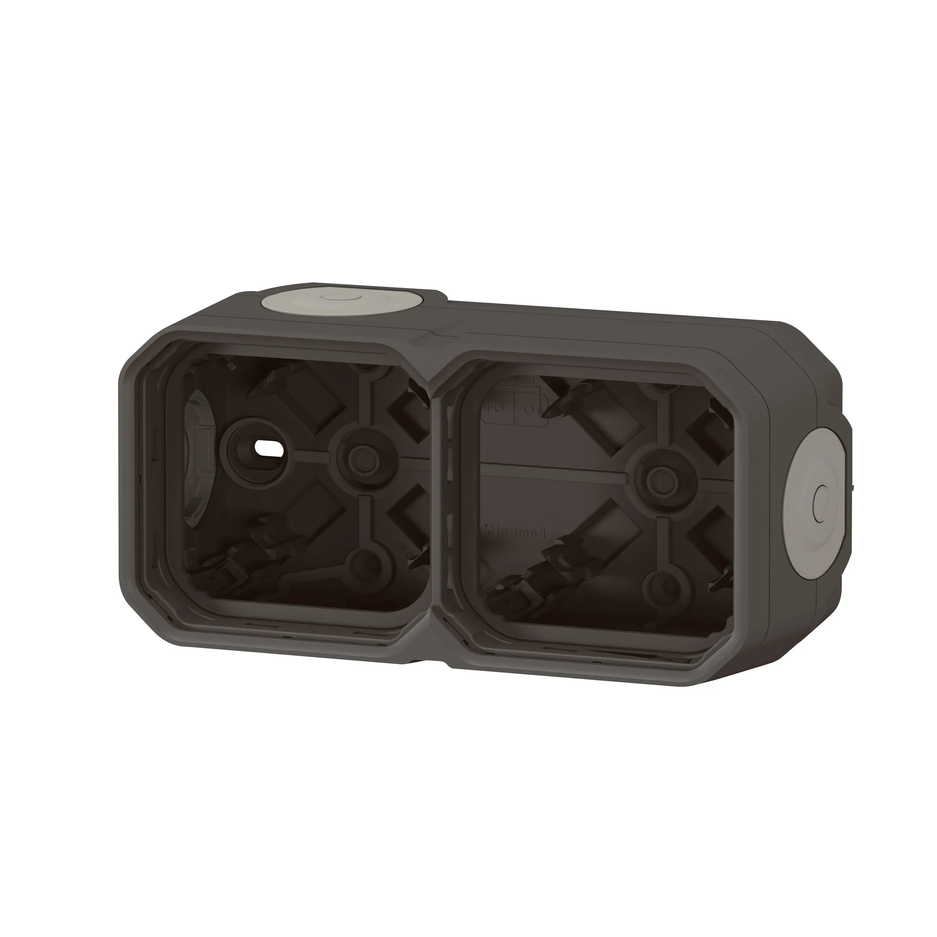Boîtier saillie étanche 2 postes IP55 anthracite (gamme Plexo)