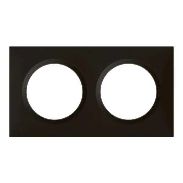 Plaque carrée 2 postes (noir effet velours, gamme Dooxie)