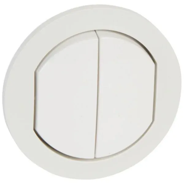 Enjoliveur double IP44 (interrupteur / va‑et‑vient) blanc (gamme Céliane)