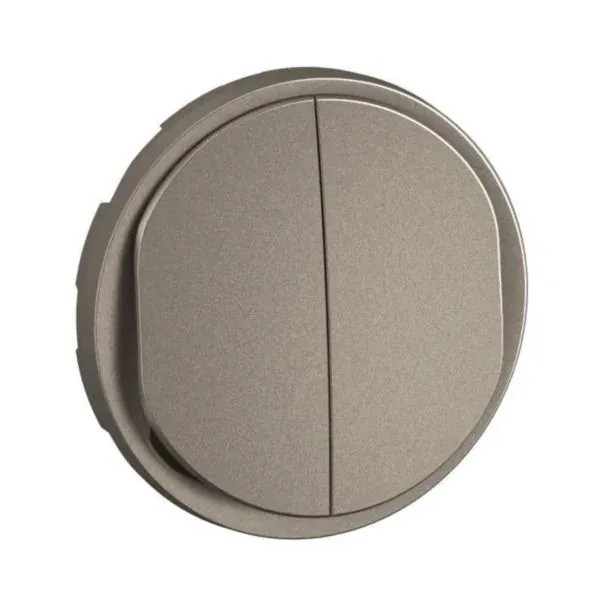 Enjoliveur double pour interrupteur va‑et‑vient/poussoir titane (gamme Céliane)
