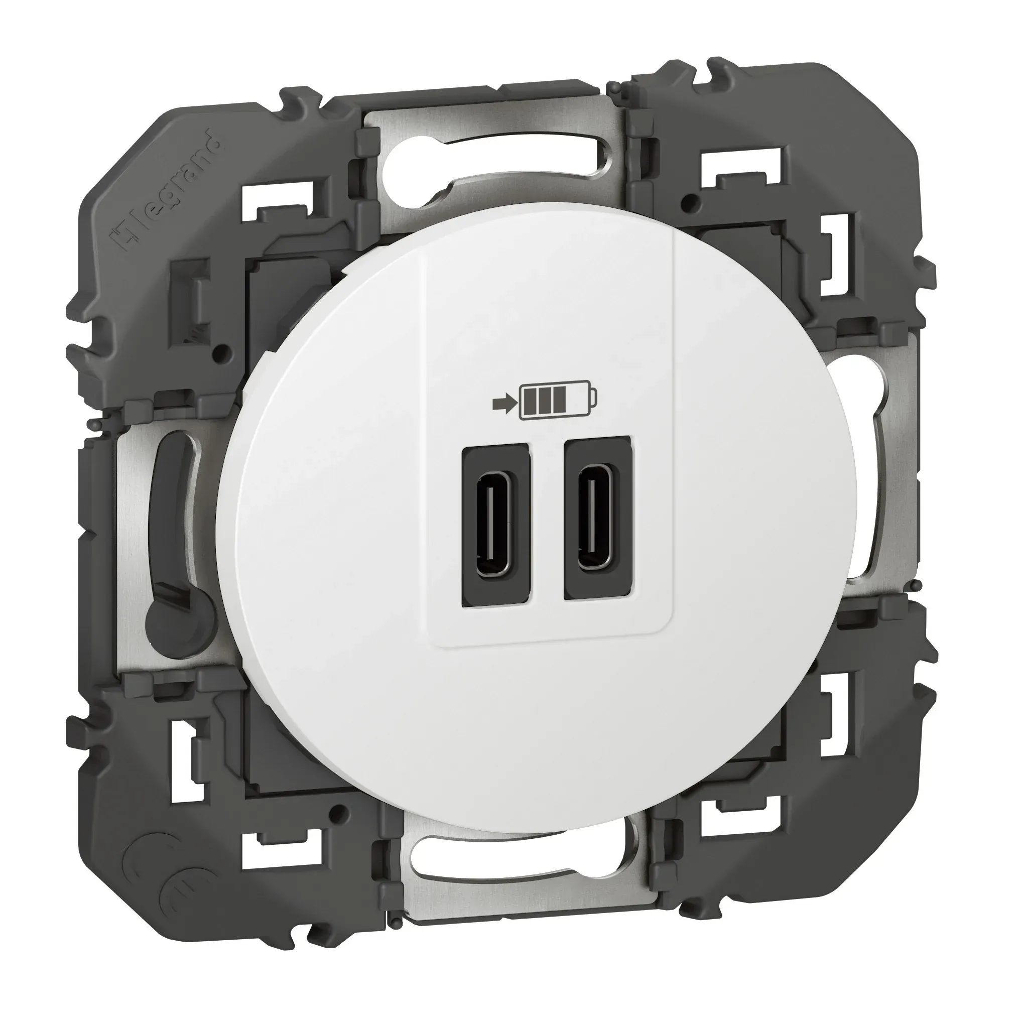 Double prise USB type-C Dooxie 3A 15W blanc