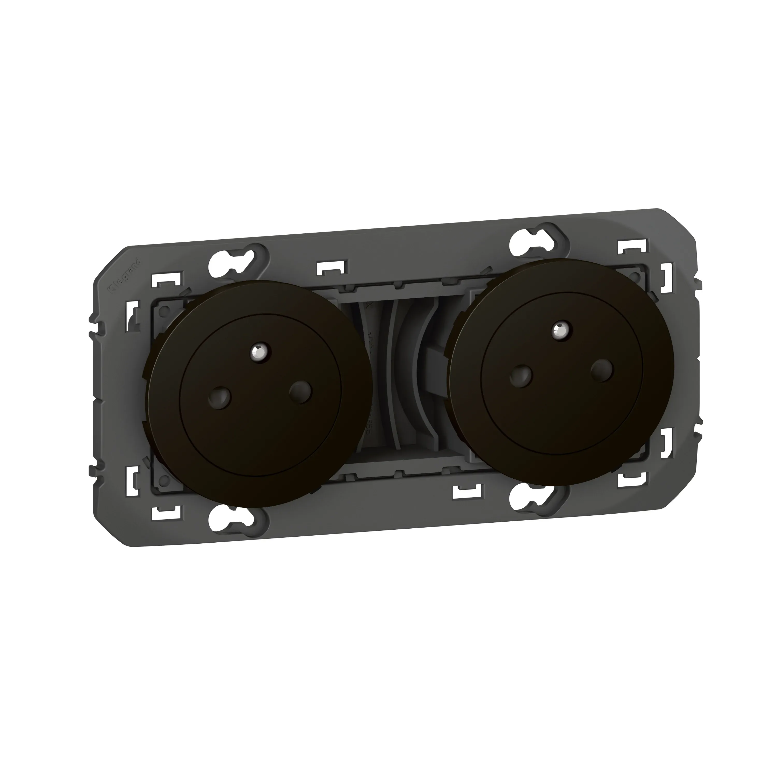 Double prise de courant 2P+T Surface Dooxie 16A précâblées noir mat