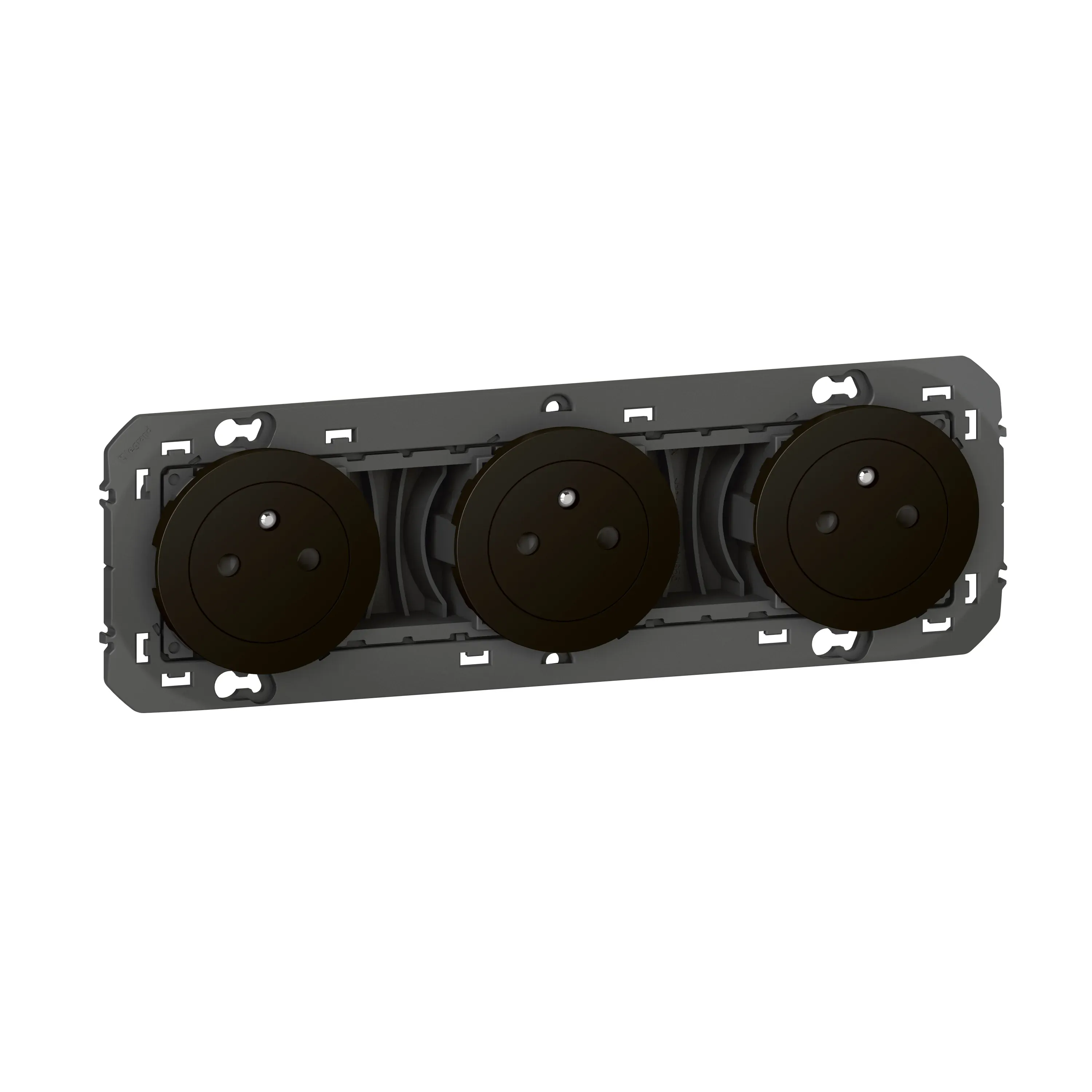 Triple prise de courant 2P+T Surface Dooxie 16A précâblées noir mat