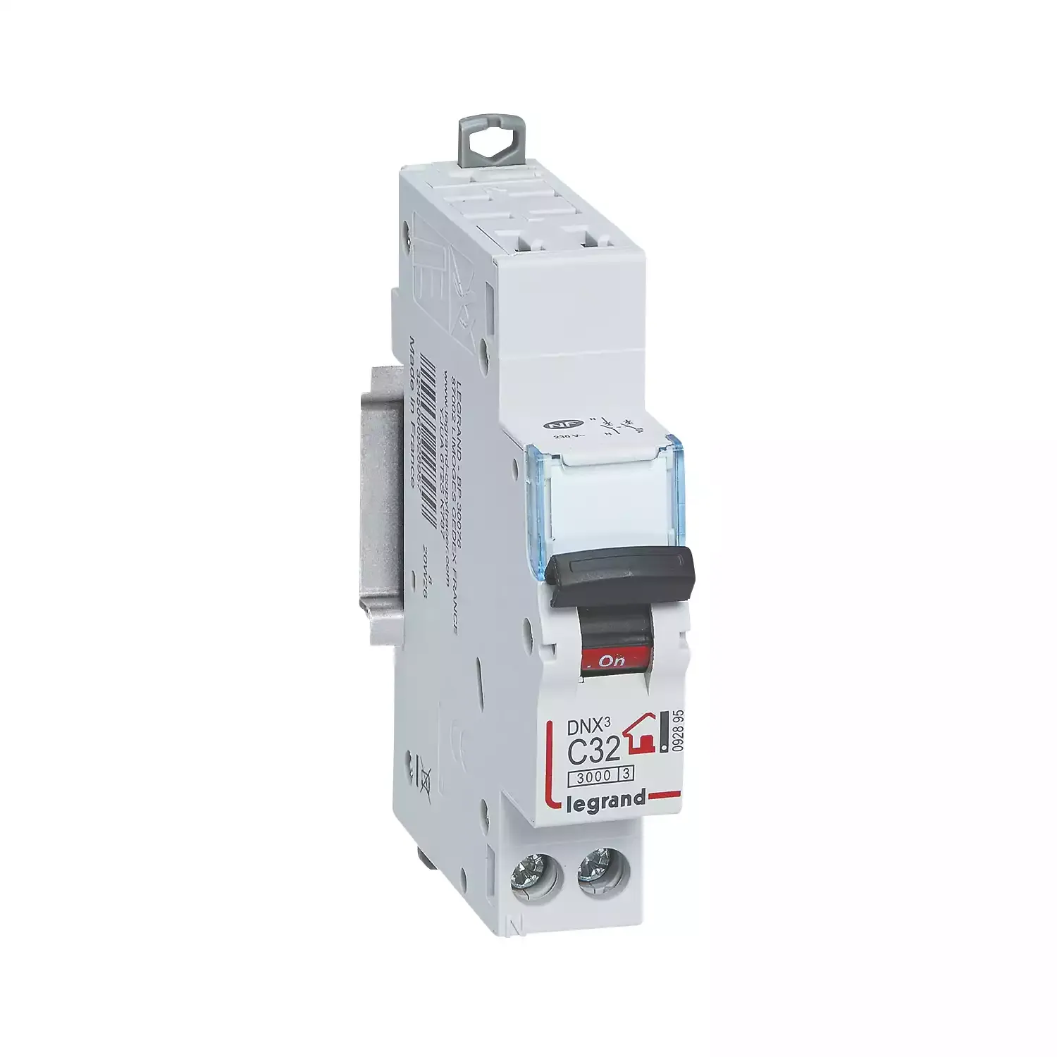 Disjoncteur Phase + Neutre - 32A - bornes automatiques - 1 module