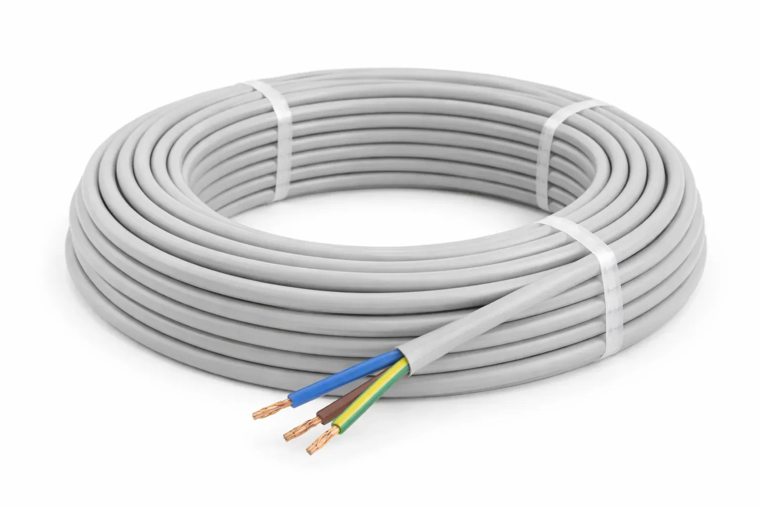Câble HO5 VVF 3G1,5 mm² — gris/bleu — couronne 50 m