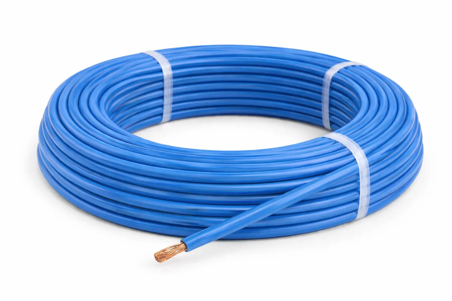 Fil H07V-K 1×4 mm² — bleu — fil souple — couronne 100 m