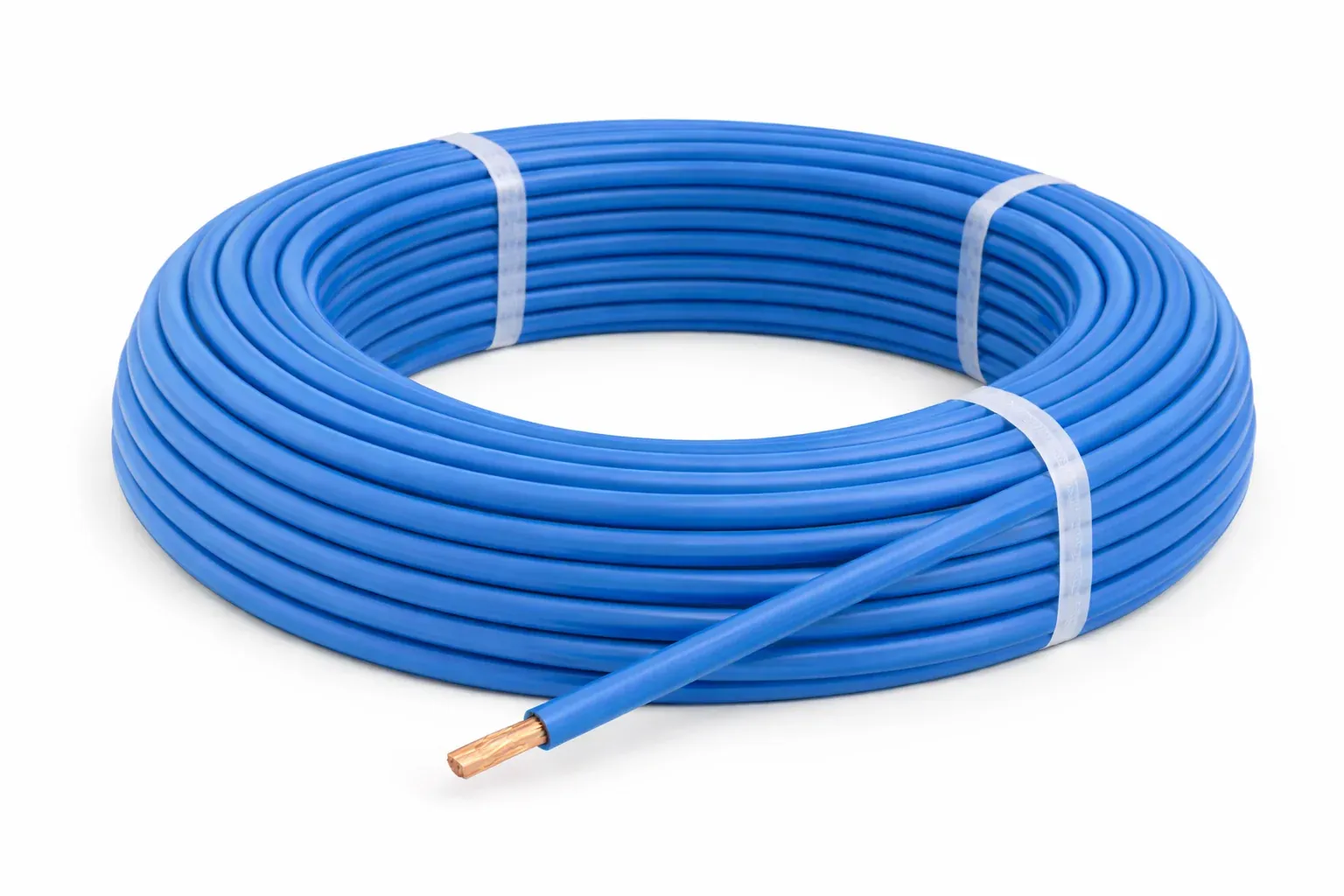 Fil rigide H07V‑U 1×2,5 bleu — couronne 100 m