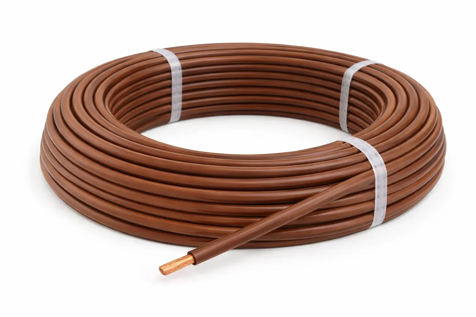 Fil rigide H07V‑U 1×2,5 marron — couronne 100 m
