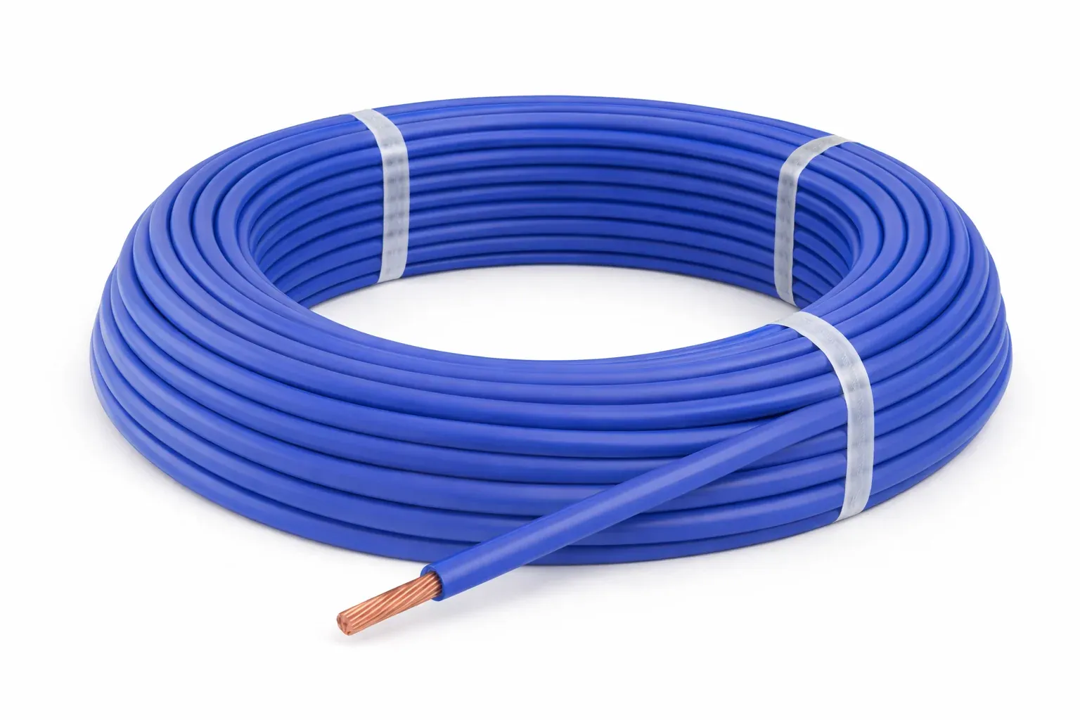 Fil rigide classe 2 H07V‑R 1×6 bleu — couronne 100 m