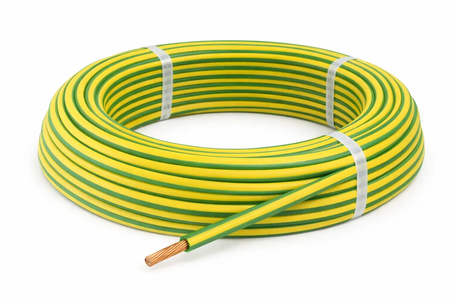 Fil rigide classe 2 H07V‑R 1×16 vert/jaune — au mètre