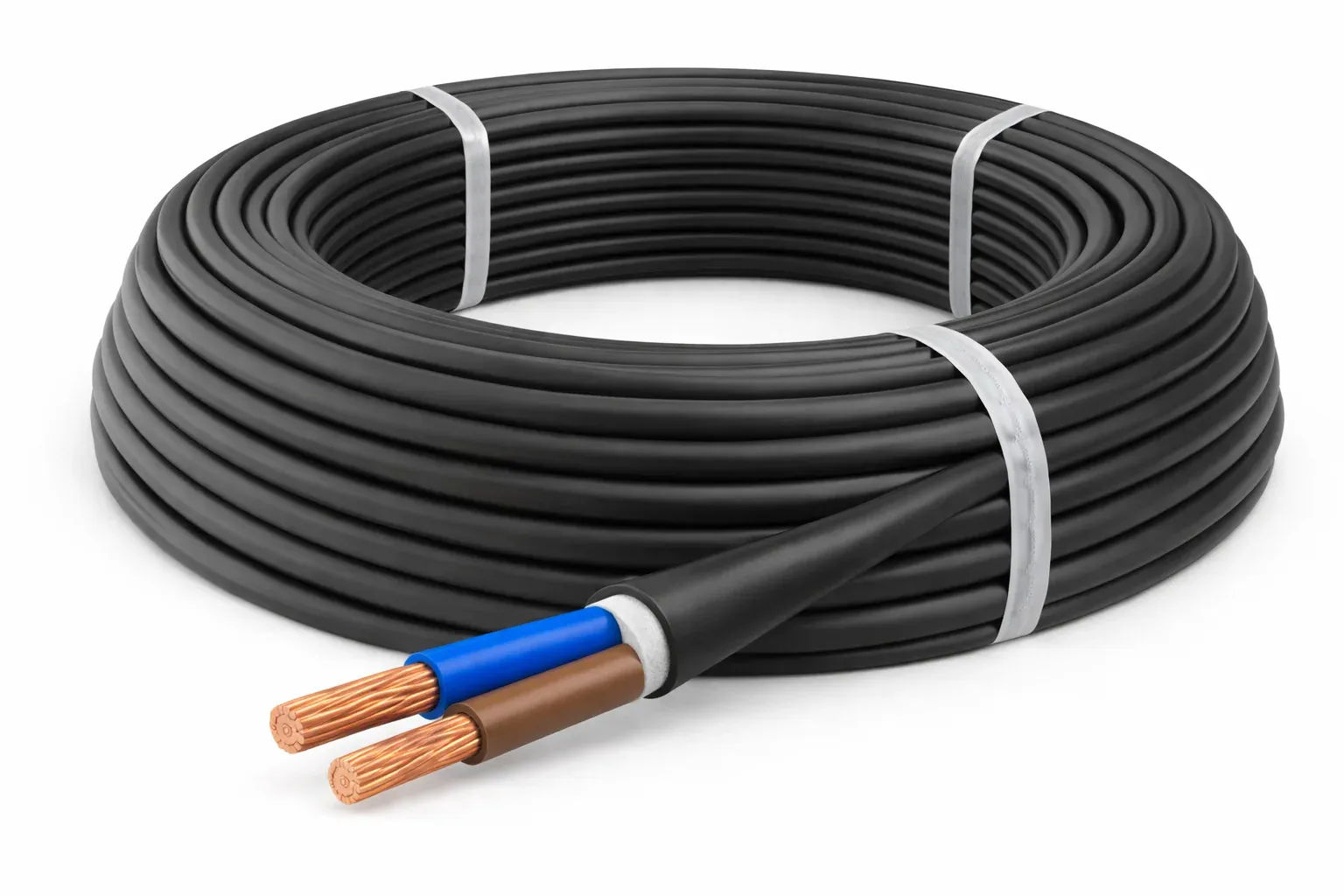 Câble rigide U‑1000 R2V 2×35 — Touret 500m