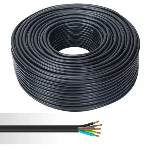 U-1000 R2V 5G2,5 – Câble rigide 2,5 mm² avec terre – intérieur/extérieur – couronne 50 m