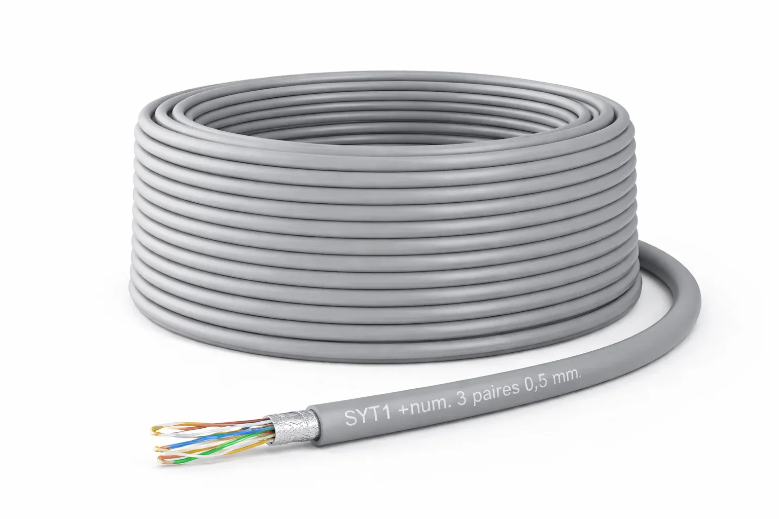 Câble téléphonique SYT1+num. 3 paires 0,5 mm – couronne 100 m